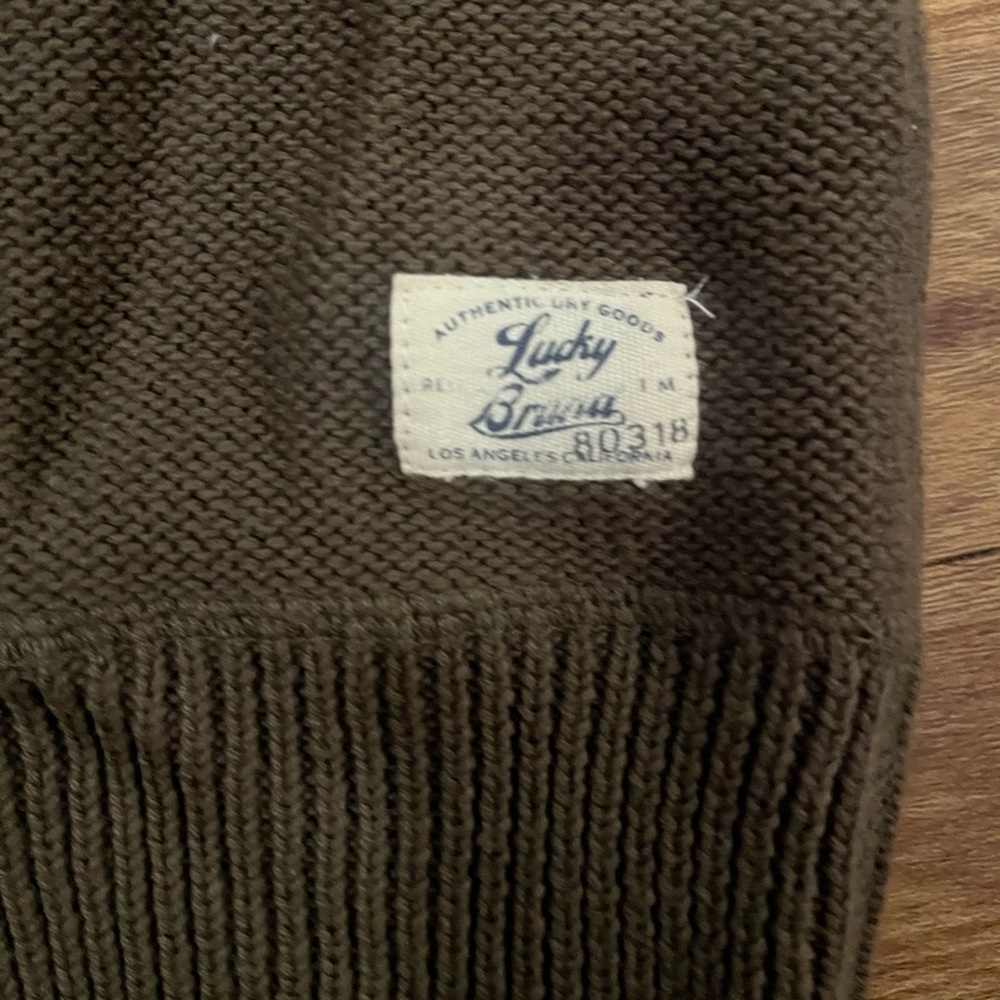 LUCKY BRAND - Military Button-Neck Pocket Sweater - Picture 2 of 3